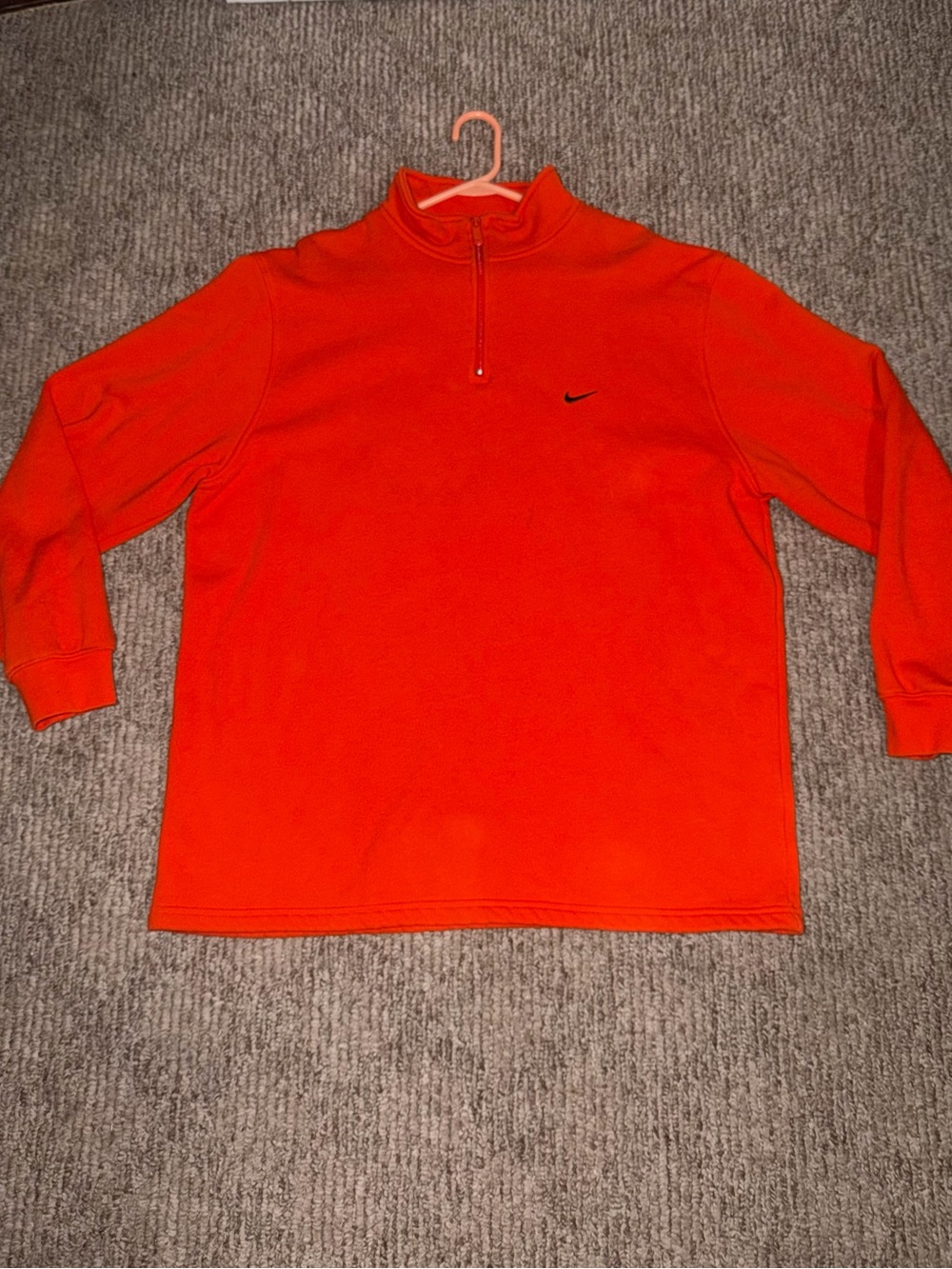 Nike Orange Crew Pullover with Quarter Zip